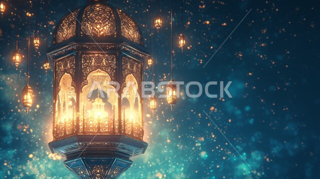 فانوس معدني مزخرف مضيء, الأجواء الروحانية في الأيام الفضيلة, زينة و ديكورات و أنوار الاحتفالات بالمناسبات و الأعياد الدينية الإسلامية, البهجة بقدوم رمضان المبارك, أضواء و مصابيح عربية تقليدية, الاستعداد لاستقبال الشهر الفضيل