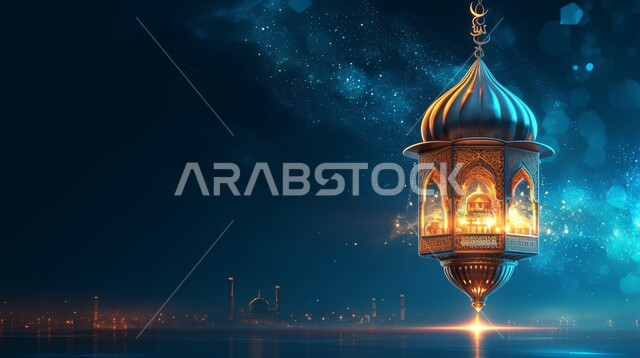فانوس معدني مزخرف مضيء, الأجواء الروحانية في الأيام الفضيلة, زينة و ديكورات و أنوار الاحتفالات بالمناسبات و الأعياد الدينية الإسلامية, البهجة بقدوم رمضان المبارك, أضواء و مصابيح عربية تقليدية, الاستعداد لاستقبال الشهر الفضيل