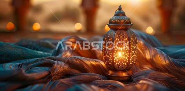 فانوس معدني مزخرف مضيء, الأجواء الروحانية في الأيام الفضيلة, زينة و ديكورات و أنوار الاحتفالات بالمناسبات و الأعياد الدينية الإسلامية, البهجة بقدوم رمضان المبارك, أضواء و مصابيح عربية تقليدية, الاستعداد لاستقبال الشهر الفضيل