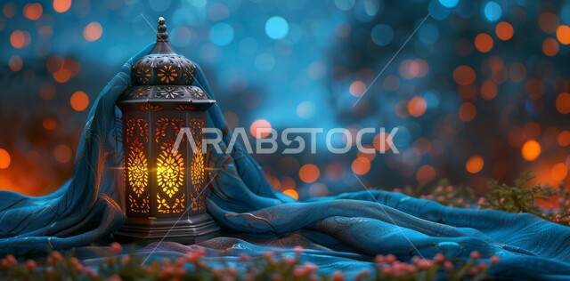 فانوس معدني مزخرف مضيء, الأجواء الروحانية في الأيام الفضيلة, زينة و ديكورات و أنوار الاحتفالات بالمناسبات و الأعياد الدينية الإسلامية, البهجة بقدوم رمضان المبارك, أضواء و مصابيح عربية تقليدية, الاستعداد لاستقبال الشهر الفضيل