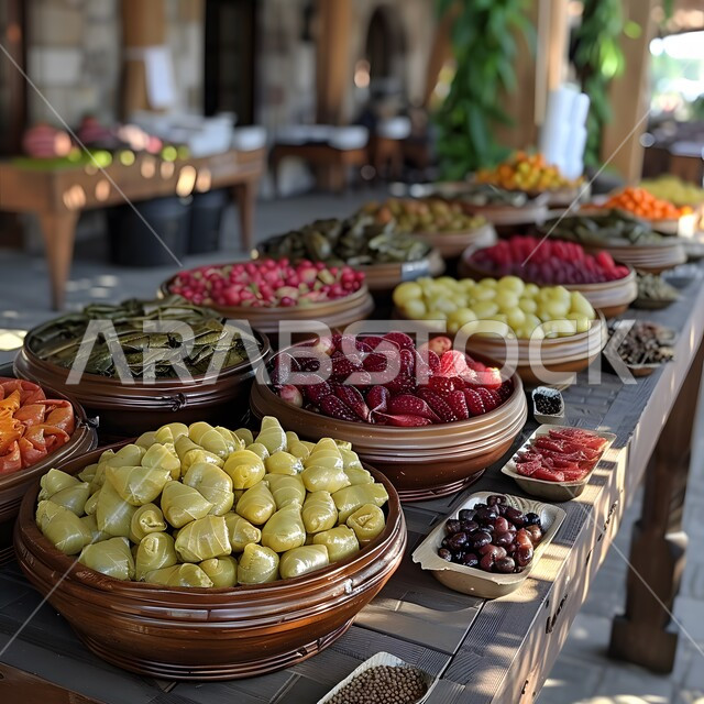  أوراق العنب المحشوة بالأرز والأعشاب، وليمة من المأكولات المتوسطية اللذيذة، فنون تقديم الأطعمة الأطعمة الشرقية، وصفات وأطباق طعام شعبية لذيذة، مطاعم للمأكولات العربية الخليجية السعودية المشهورة،  طرق مميزة لتقديم الطعام، وجبات صحية بطرائق شهية 