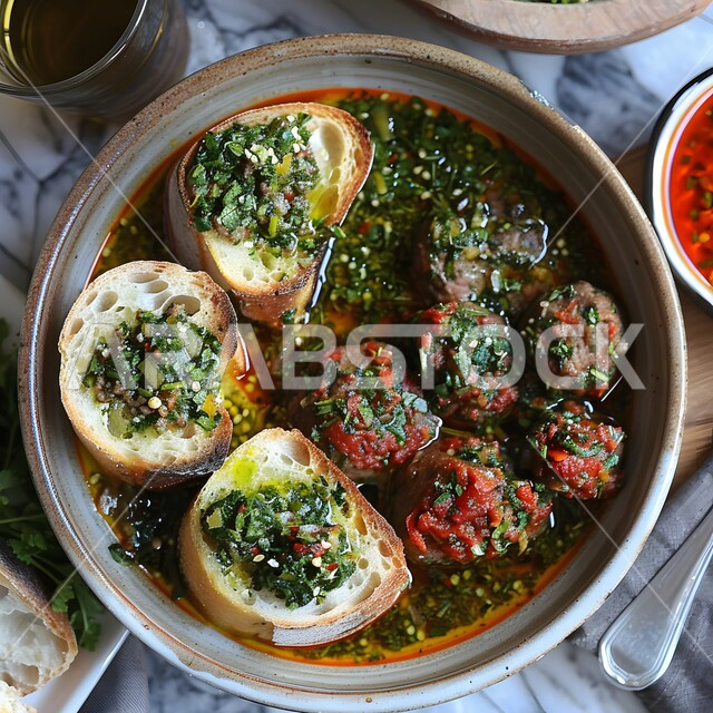 طبق من يخنة الخضار الشهية مع الخبز واللحم والمقبلات, وجبات صحية ومغذية، مطاعم للمأكولات الشرقية في المملكة العربية السعودية، وصفات اللحومات بالنكهات المتميزة, الاستمتاع بتحضير أطباق لذيذة