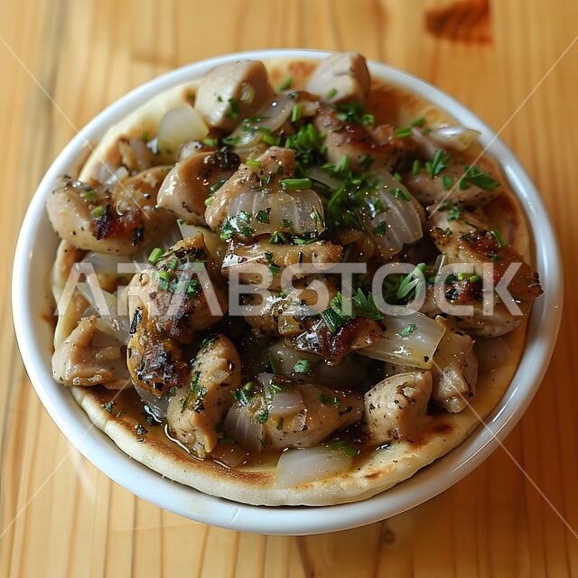 طبق من الدجاج مع الخضروات, أطباق و ماكولات عربية تقليدية, وصفات الطعام الصحية الشهية, فنون تقديم الأطعمة الشرقية اللذيذة، أنواع متعددة من الصوصات والمقبلات