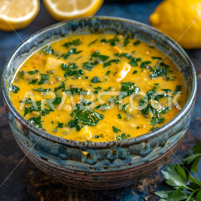 طبق من حساء العدس الأصفر، فنون تقديم الأطعمة الأطعمة الشرقية، وصفات وأطباق طعام شعبية لذيذة، مطاعم للمأكولات العربية الخليجية السعودية المشهورة،  طرق مميزة لتقديم الطعام، وجبات صحية بطرائق شهية 