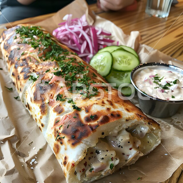 Grilled cheese rolls with cucumber and onions, the art of presenting food, oriental foods, delicious popular food recipes and dishes, restaurants for famous Saudi Arabian Gulf foods, distinctive ways to present food, healthy meals in delicious ways