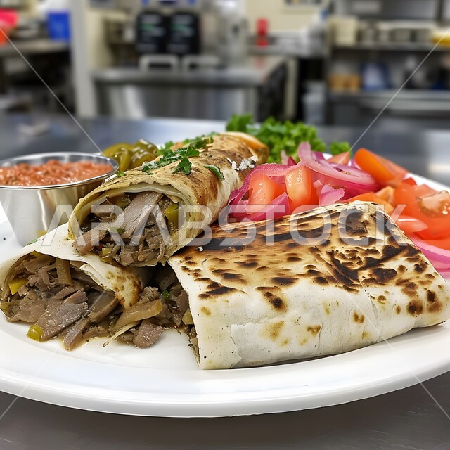 لفائف الشاورما اللذيذة مع الإضافات، فنون تقديم الأطعمة الأطعمة الشرقية، وصفات وأطباق طعام شعبية لذيذة، مطاعم للمأكولات العربية الخليجية السعودية المشهورة،  طرق مميزة لتقديم الطعام، وجبات صحية بطرائق شهية 