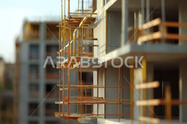 أعمال البناء والمقاولات والتطوير العقاري، إنشاء الأساسات والهياكل للمشروعات السكنية والمصانع، التطور المعماري والحضاري في المملكة العربية السعودية، تشييد المباني والمشاريع الضخمة، مفهوم تحسين البنية التحتية للبلاد