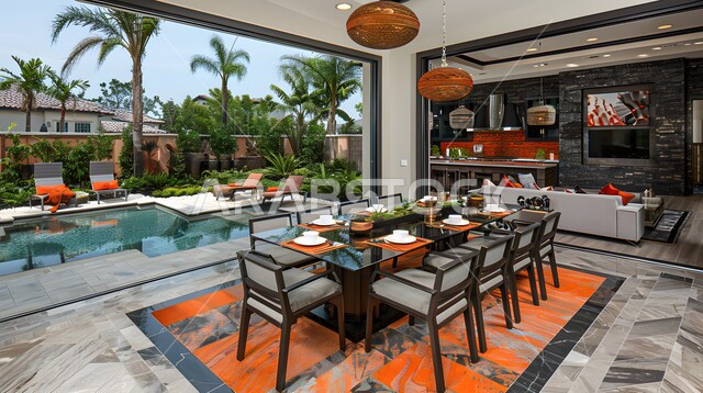 استخدام الطراز الفني الانيق في الاثاث المنزلي، الفنون الهندسية في تصميم طاولة الطعام، غرفة سفرة بتصاميم كلاسيكية راقية، ديكورات منزلية داخلية حديثة لغرف الطعام، شقق وفلل سكنية في المملكة العربية السعودية