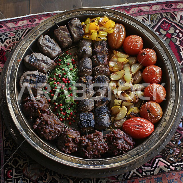  سفرة مليئة بأنواع اللحوم المشوية، مائدة مزينة بمجموعة من الكباب المشوي اللذيذ، المطاعم في المملكة العربية السعودية، مأكولات وأطباق عربية تقليدية, وجبات غذائية غنية بالبروتين, وصفات الطعام الصحية الشهية, فنون تقديم الأطعمة الشرقية اللذيذة