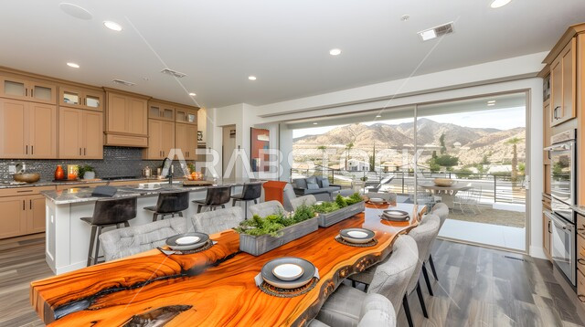 ديكورات منزلية داخلية حديثة لغرف الطعام، غرفة سفرة بتصاميم راقية، الفنون الهندسية و استخدام الطراز الفني الانيق في الاثاث المنزلي، شقق وفلل سكنية في المملكة العربية السعودية