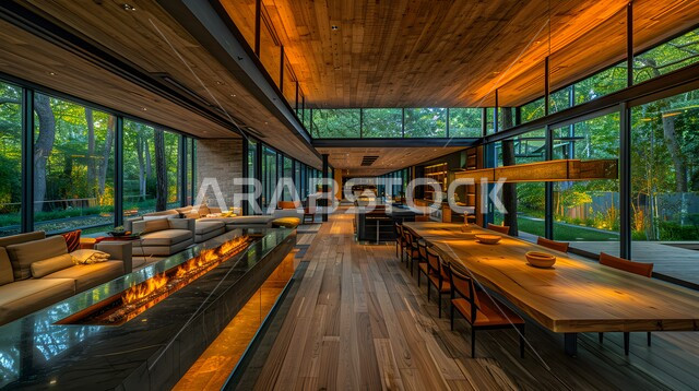 ديكورات منزلية داخلية حديثة لغرف الطعام، غرفة سفرة بتصاميم راقية، الفنون الهندسية و استخدام الطراز الفني الانيق في الاثاث المنزلي، شقق وفلل سكنية في المملكة العربية السعودية