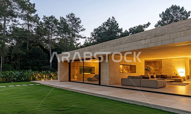 تصاميم عصرية متميزة, النمو والتقدم العمراني في المملكة العربية السعودية ,الأشجار والنباتات الخضراء المحيطة بالشقق والفلل السكنية السياحية، تصميمات وديكورات فخمة، الفن الهندسي المعماري على الطراز الحديث