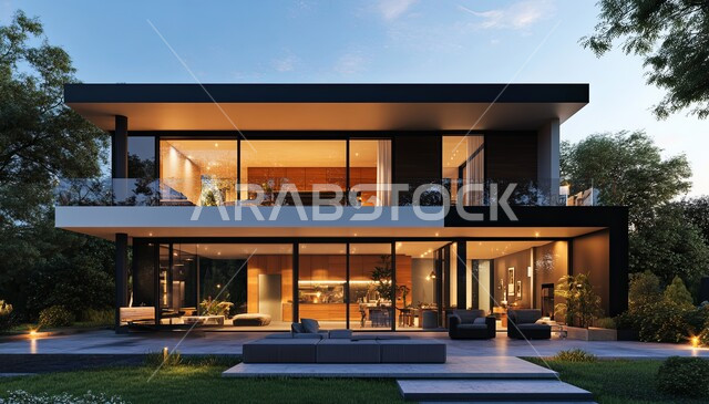 النمو والتقدم العمراني في المملكة العربية السعودية ,الأشجار والنباتات الخضراء المحيطة بالشقق والفلل السكنية السياحية، تصميمات وديكورات فخمة، الفن الهندسي المعماري على الطراز الحديث، تصاميم عصرية متميزة