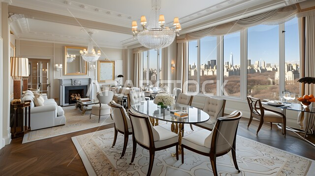 غرفة سفرة بتصاميم عصرية راقية، ديكورات داخلية حديثة لغرفة طعام, اثاث منزلي فاخر, الفن الهندسي المعماري للفنادق والمنتجعات المتميزة في المملكة العربية السعودية