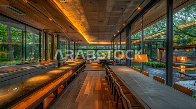 غرفة سفرة بتصاميم عصرية راقية، ديكورات داخلية حديثة لغرفة طعام, اثاث منزلي فاخر, الفن الهندسي المعماري للفنادق والمنتجعات المتميزة في المملكة العربية السعودية