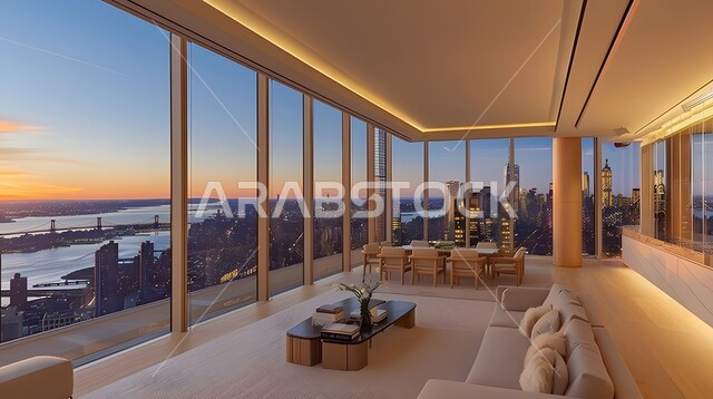 الديكورات الداخلية الراقية للفلل والشقق السكنية في المملكة العربية السعودية، اكسسوارات وتحف عصرية، التصاميم الأنيقة لغرف الجلوس المريحة على الطراز الحديث، غرفة معيشة مع أثاث منزلي فاخر بالألوان الراقية