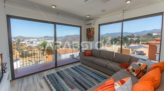 اكسسوارات وتحف عصرية، التصاميم الأنيقة لغرف الجلوس المريحة على الطراز الحديث، غرفة معيشة مع أثاث منزلي فاخر بالألوان الراقية، الديكورات الداخلية الراقية للفلل والشقق السكنية في المملكة العربية السعودية