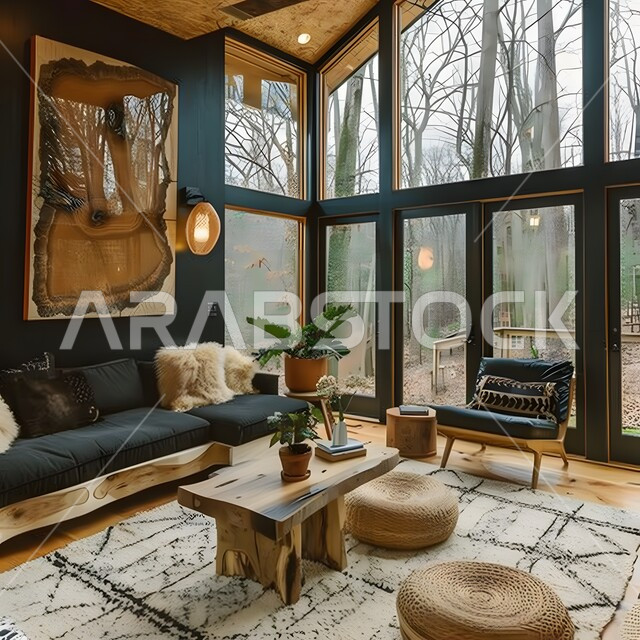 الديكورات الداخلية الراقية للفلل والشقق السكنية في المملكة العربية السعودية، اكسسوارات وتحف عصرية، التصاميم الأنيقة لغرف الجلوس المريحة على الطراز الحديث، غرفة معيشة مع أثاث منزلي فاخر بالألوان الراقية