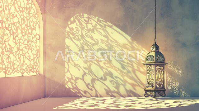فوانيس معلقة مصابيح عربية تقليدية زينة وديكور وأنوار الاحتفال بالمناسبات والأعياد الدينية الإسلامية, الاستعداد لاستقبال الشهر الفضيل, البهجة بقدوم رمضان المبارك, الأجواء الروحانية في الأيام الفضيلة, شهر العبادة والتقرب من الله تعالى.