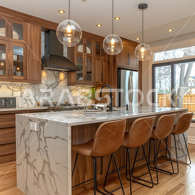  أدوات منزلية حديثة ومتطورة، تصاميم وديكورات داخلية للمطابخ العربية الفاخرة في المملكة العربية السعودية, مطبخ راقي بألوان راقية, الفن الهندسي المعماري على الطراز الحديث