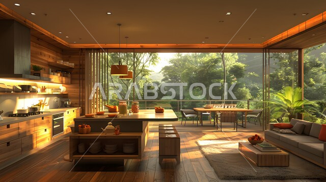  أدوات منزلية حديثة ومتطورة، تصاميم وديكورات داخلية للمطابخ العربية الفاخرة في المملكة العربية السعودية, مطبخ راقي بألوان راقية, الفن الهندسي المعماري على الطراز الحديث