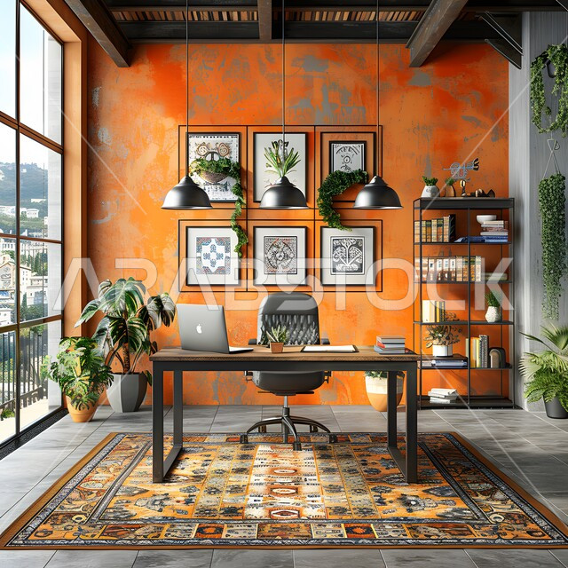 ديكورات راقية وتصاميم داخلية على الطراز الحديث, تجهيزات مكتبية حديثة بأثاث أنيق ومريح، تصميم عصري لمكاتب شركات المملكة العربية السعودية, واجهات زجاجية ضخمة في مكتب العمل