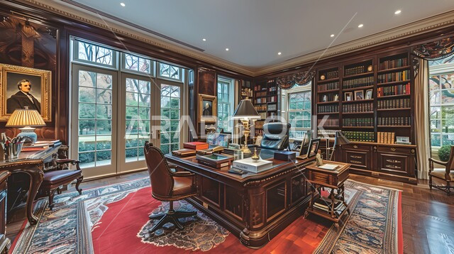 ديكورات راقية وتصاميم داخلية على الطراز الحديث, تجهيزات مكتبية حديثة بأثاث أنيق ومريح، تصميم عصري لمكاتب شركات المملكة العربية السعودية, واجهات زجاجية ضخمة في مكتب العمل