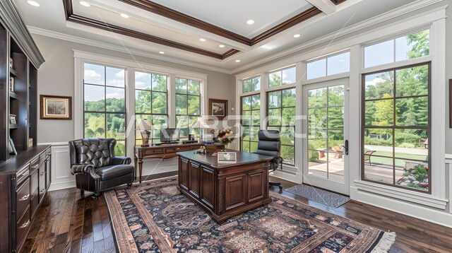 Elegant decorations and modern interior designs, modern office equipment with elegant and comfortable furniture, modern design for Saudi Arabia companies’ offices, huge glass facades in the work office