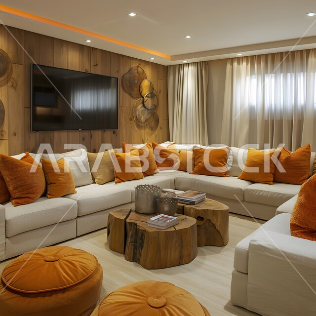  التصاميم الأنيقة لغرف الجلوس المريحة على الطراز الحديث، غرفة معيشة مع أثاث منزلي فاخر بالألوان الراقية، الديكورات الداخلية الراقية للفلل والشقق السكنية في المملكة العربية السعودية، اكسسوارات وتحف عصرية