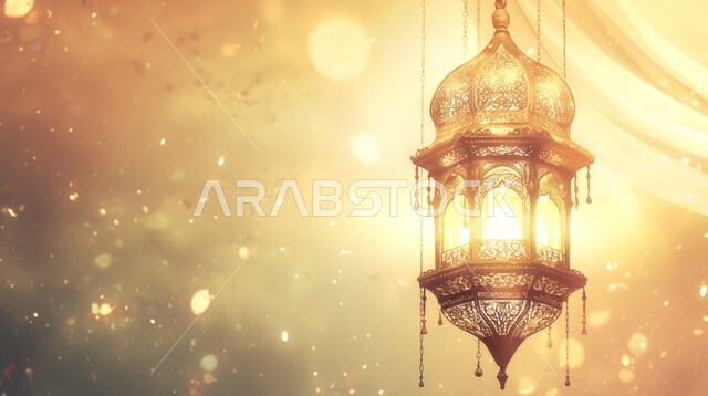البهجة بقدوم رمضان المبارك، فانوس مزخرف معدني مضيء معلق, ديكورات وزينة و أنوار، الاحتفال بالمناسبات و الأعياد الدينية الإسلامية, أضواء و مصابيح عربية تقليدية, الأجواء الروحانية في الأيام الفضيلة, الاستعداد لاستقبال الشهر الفضيل، خلفية رمضانية