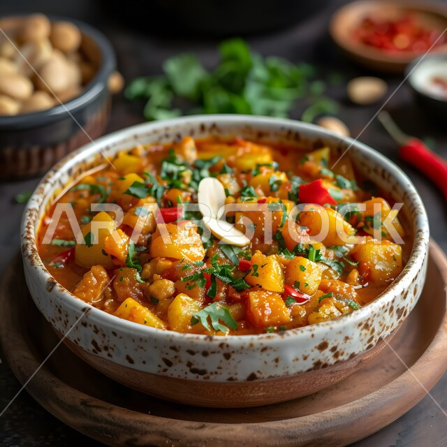 طاجن لحم بالخضروات المتنوعة والتوابل والأعشاب الطازجة، أكلات عربية تقليدية شعبية, وجبات الأطعمة الصحية الشهية، مطاعم للمأكولات الشرقية في السعودية, وصفات وأطباق طعام لذيذة غنية بالنكهات