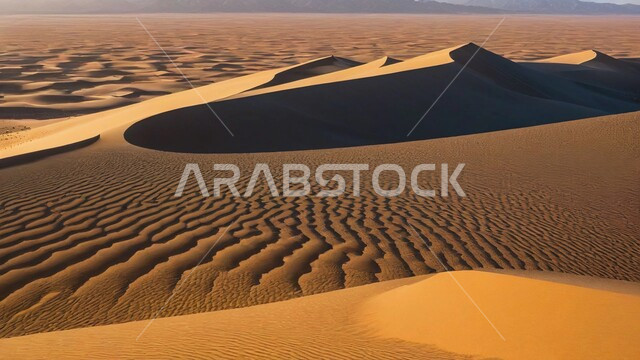 التشكلات و التكوينات الرملية في صحراء المملكة العربية السعودية، التضاريس في البراري، الهضاب و التلال من الرمال الناعمة الذهبية، مناطق البادية والبيئة الطبيعية الصحراوية, خلفية الطبيعة