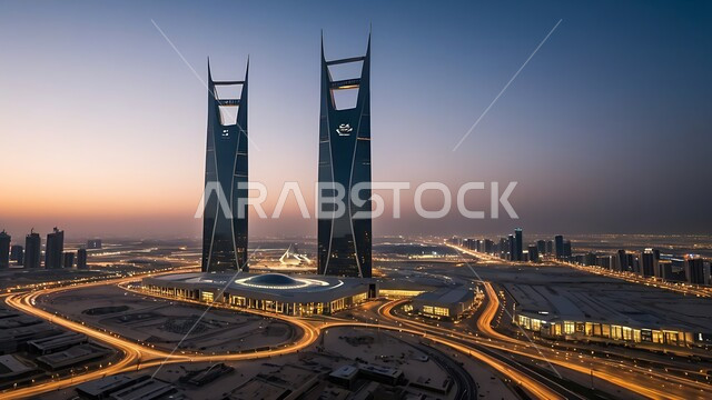 منظر تخيلي مستقبلي للتقدم و النمو العمراني, الفنون و التصاميم الهندسية المعمارية الحديثة لناطحات السحاب في المملكة العربية السعودية، الأبراج والمباني والمنشآت التجارية الشاهقة، رؤية مستقبلية سعودية 2030، مفهوم التطور الهندسي المعماري في مدينة الرياض