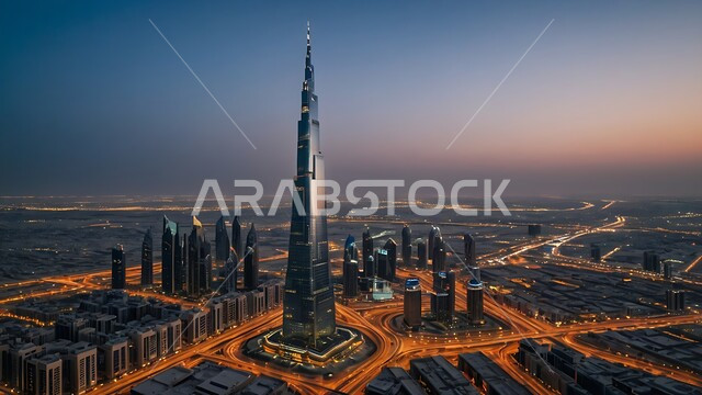 منظر تخيلي مستقبلي للتقدم و النمو العمراني, الفنون و التصاميم الهندسية المعمارية الحديثة لناطحات السحاب في المملكة العربية السعودية، الأبراج والمباني والمنشآت التجارية الشاهقة، رؤية مستقبلية سعودية 2030، مفهوم التطور الهندسي المعماري في مدينة الرياض