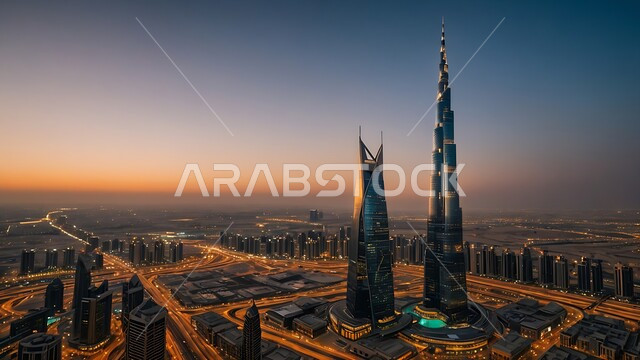 منظر تخيلي مستقبلي للتقدم و النمو العمراني, الفنون و التصاميم الهندسية المعمارية الحديثة لناطحات السحاب في المملكة العربية السعودية، الأبراج والمباني والمنشآت التجارية الشاهقة، رؤية مستقبلية سعودية 2030، مفهوم التطور الهندسي المعماري في مدينة الرياض