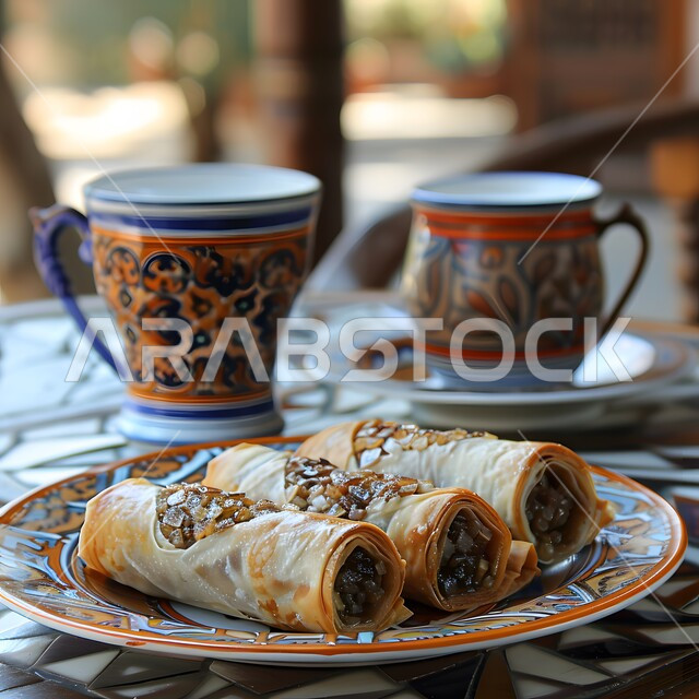 قطع من فطيرة اللحم الساخنة، إتقان مهارة إعداد المخبوزات والمعجنات في مطابخ المملكة، طبق من الفطائر الصحية المخبوزة الشهية، فن تقديم الأطباق في مطاعم السعودية، وصفات البرك باللحمة اللذيذة، وجبات فطور مغذية ومشبعة، استخدام رقائق العجين