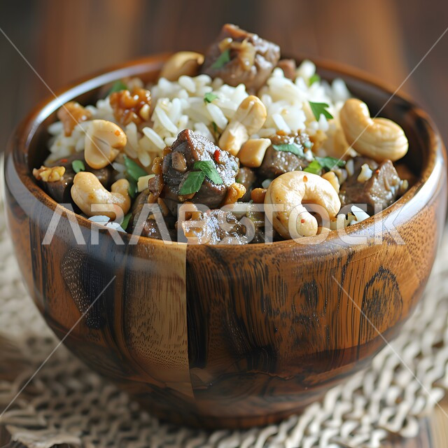 طبق من الأرز الأبيض مع قطع اللحم المشوية والخضار المشوحة اللذيذة, المأكولات الشعبية التقليدية ,  وصفات الطعام الشهيه ,  تقديم وجبات الاطعمه الشرقيه 