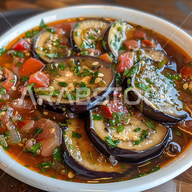  وصفات غداء تقليدي في مطاعم المملكة العربية السعودية، طبق من الباذنجان المطبوخ بالخضار مع الصلصة الحارة، أطعمة وأطباق شهيرة في المطبخ السعودي، أكلات شعبية عربية خليجية، وجبات الخضروات الصحية والغنية بالفيتامينات