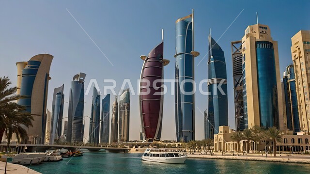 منظر تخيلي مستقبلي للتقدم و النمو العمراني, الفن الهندسي المعماري للأبراج وناطحات السحاب في أفق أبوظبي, بناء مستقبل حضاري ومتطور, المباني والمنشآت التجارية الشاهقة في الامارات العربية المتحدة, رؤية مستقبلية 2030