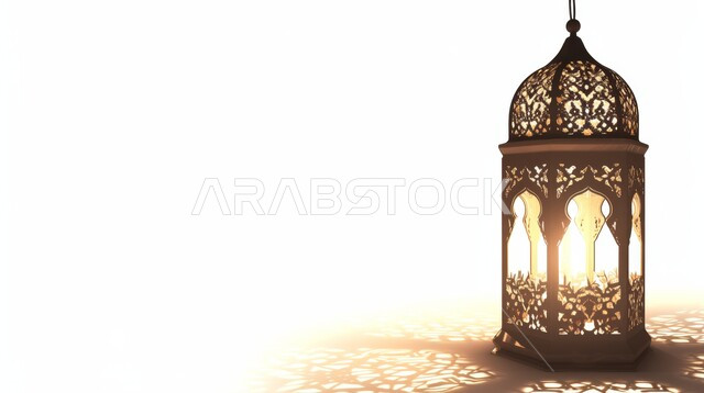 فانوس معدني مزخرف مضيء, الاستعداد لاستقبال الشهر الفضيل، أضواء و مصابيح عربية تقليدية, الأجواء الروحانية في الأيام الفضيلة, زينة و ديكورات و أنوار الاحتفالات بالمناسبات و الأعياد الدينية الإسلامية, البهجة بقدوم رمضان المبارك