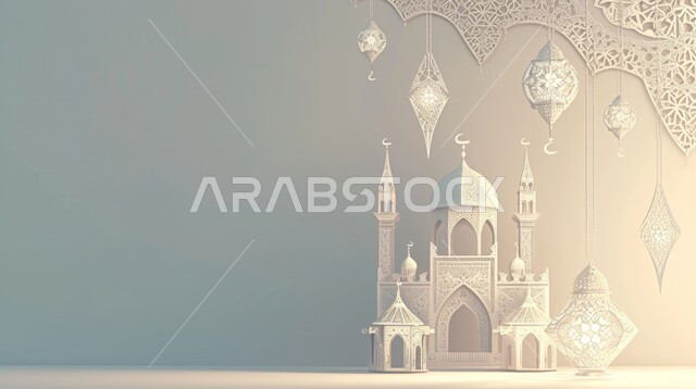 أضواء و مصابيح عربية تقليدية, الاستعداد لاستقبال الشهر الفضيل، فانوس معدني معلق مزخرف مضيء, الأجواء الروحانية في الأيام الفضيلة, زينة و ديكورات و أنوار الاحتفالات بالمناسبات و الأعياد الدينية الإسلامية, البهجة بقدوم رمضان المبارك, 