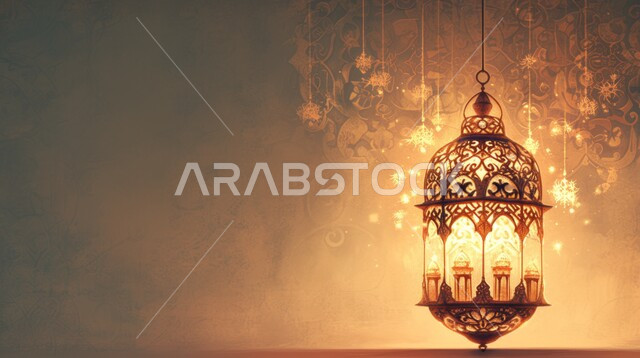 الأجواء الروحانية في الأيام الفضيلة, فانوس معدني معلق مزخرف مضيء, زينة و ديكورات و أنوار الاحتفالات بالمناسبات و الأعياد الدينية الإسلامية, البهجة بقدوم رمضان المبارك, أضواء و مصابيح عربية تقليدية, الاستعداد لاستقبال الشهر الفضيل