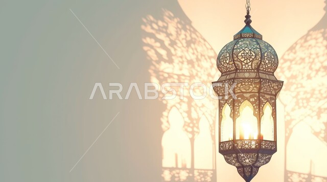 الأجواء الروحانية في الأيام الفضيلة, فانوس معدني معلق مزخرف مضيء, زينة و ديكورات و أنوار الاحتفالات بالمناسبات و الأعياد الدينية الإسلامية, البهجة بقدوم رمضان المبارك, أضواء و مصابيح عربية تقليدية, الاستعداد لاستقبال الشهر الفضيل
