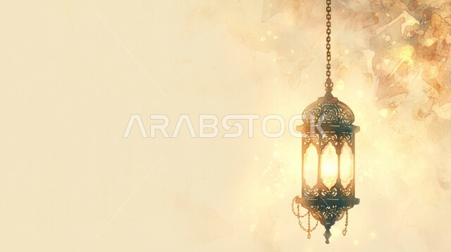  الأجواء الروحانية في الأيام الفضيلة, زينة و ديكورات و أنوار الاحتفالات بالمناسبات و الأعياد الدينية الإسلامية, فانوس معدني معلق مزخرف مضيء, البهجة بقدوم رمضان المبارك, أضواء و مصابيح عربية تقليدية, الاستعداد لاستقبال الشهر الفضيل