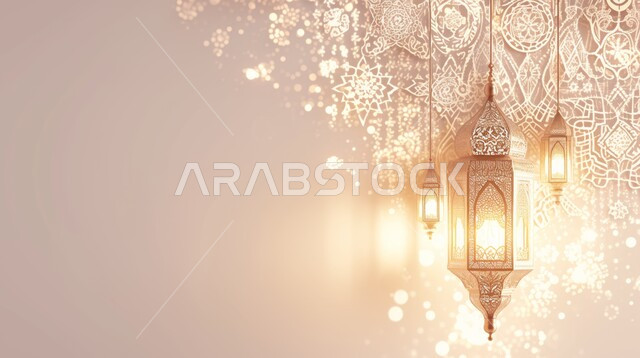 زينة و ديكورات و أنوار الاحتفالات بالمناسبات و الأعياد الدينية الإسلامية, الأجواء الروحانية في الأيام الفضيلة, فانوس معدني معلق مزخرف مضيء, البهجة بقدوم رمضان المبارك, أضواء و مصابيح عربية تقليدية, الاستعداد لاستقبال الشهر الفضيل