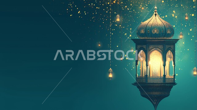 زينة و ديكورات و أنوار الاحتفالات بالمناسبات و الأعياد الدينية الإسلامية, الأجواء الروحانية في الأيام الفضيلة, فانوس معدني معلق مزخرف مضيء, البهجة بقدوم رمضان المبارك, أضواء و مصابيح عربية تقليدية, الاستعداد لاستقبال الشهر الفضيل