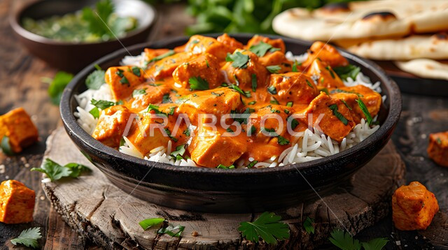 طبق دجاج تيكا ماسالا مع أرز بسمتي وخبز نان, المأكولات الشرقية اللذيذة, فنون تقديم الطعام في مطاعم المملكة العربية السعودية, وجبات وأطباق شعبية شهية, وصفات الأطعمة التقليدية