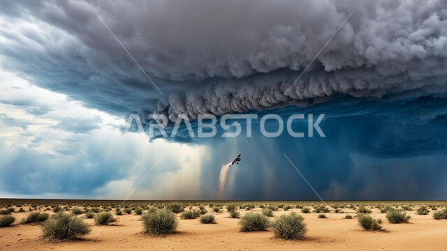 الزوابع الغبارية القوية، العاصفة الرملية في الصحراء, الكثبان والرمال الذهبية الناعمة، التشكيلات والتكوينات الرملية في المملكة العربية السعودية, نمو الشوكيات والأعشاب في البراري , عاصفة رياح ترابية في المناطق الصحراوية