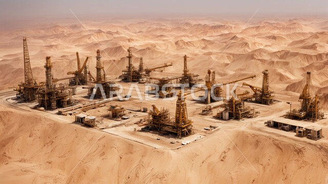 التطور الهندسي والعمراني لمصافي البترول في المملكة العربية السعودية، مناجم نفط على الرمال الذهبية الناعمة، مناخ قاسي وجاف، اعتماد التقنيات والتكنولوجيا الحديثة في إنتاجية النفط والغاز، صناعات ومشاريع بيتروكيماوية، ادوات ومعدات ضخمة وحديثة