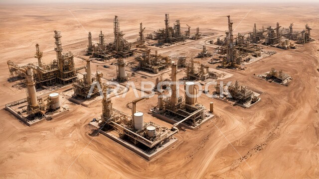 مناجم نفط على الرمال الذهبية الناعمة، التطور الهندسي والعمراني لمصافي البترول في المملكة العربية السعودية، مناخ قاسي وجاف، اعتماد التقنيات والتكنولوجيا الحديثة في إنتاجية النفط والغاز، صناعات ومشاريع بيتروكيماوية، ادوات ومعدات ضخمة وحديثة